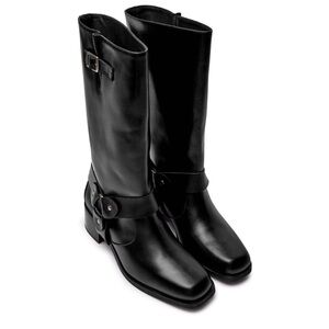 Browns Shoes Black Leather Boots Size 38